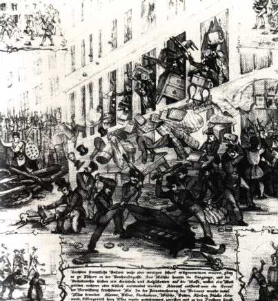 Folgen bayerischer Suchtpolitik: 11.10.1848 Sturm aufs Pschorrbr�uhaus wegen Bierpreiserh�hung