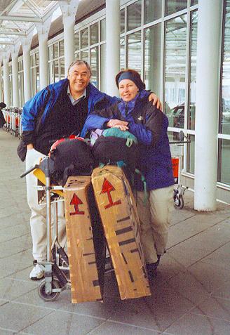 Vor dem Abflug in München (im Winter)